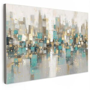 MuchoWow OBRAZ NA PLÁTNĚ Abstraktní - Bloky - Zlato - Obloha 30x20 cm obraz
