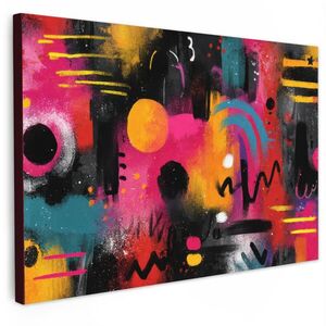 MuchoWow OBRAZ NA PLÁTNĚ Barevné plochy - Tvary - Barevné - Abstraktní 90x60 cm obraz
