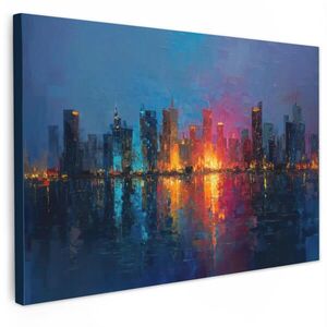 MuchoWow OBRAZ NA PLÁTNĚ Panorama - Tahy štětcem - Tmavě modrá - Světelná 30x20 cm obraz
