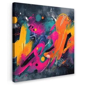 MuchoWow OBRAZ NA PLÁTNĚ Abstraktní - Graffiti - Barevné - Stříkající barva 20x20 cm obraz