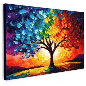 MuchoWow OBRAZ NA PLÁTNĚ Strom - umění - příroda - západ slunce 60x40 cm obraz