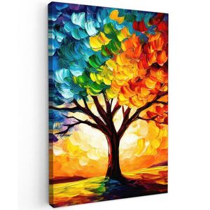 MuchoWow OBRAZ NA PLÁTNĚ Strom - umění - příroda - západ slunce 60x90 cm obraz