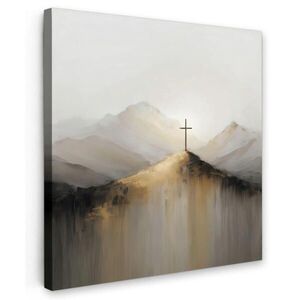 MuchoWow OBRAZ NA PLÁTNĚ Hills - Abstrakt - Cross - Křesťanství 50x50 cm obraz
