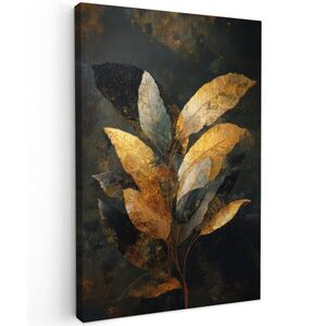 MuchoWow OBRAZ NA PLÁTNĚ Složení Golden Leaf - Botanický luxus 80x120 cm obraz