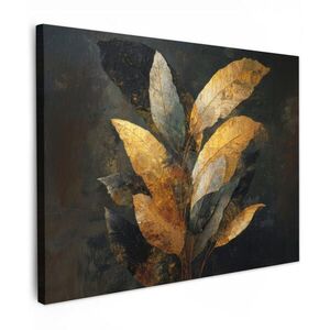 MuchoWow OBRAZ NA PLÁTNĚ Složení Golden Leaf - Botanický luxus 80x60 cm obraz