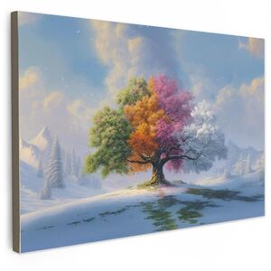 MuchoWow OBRAZ NA PLÁTNĚ Strom - Roční období - Zima - Krajina 30x20 cm obraz