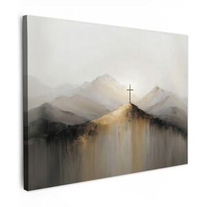 MuchoWow OBRAZ NA PLÁTNĚ Hills - Abstrakt - Cross - Křesťanství 40x30 cm obraz