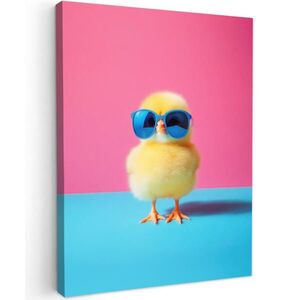 MuchoWow OBRAZ NA PLÁTNĚ Chick - Sluneční brýle - modré 60x80 cm obraz