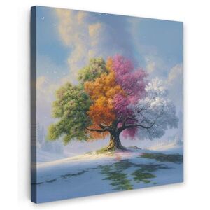 MuchoWow OBRAZ NA PLÁTNĚ Strom - Roční období - Zima - Krajina 20x20 cm obraz