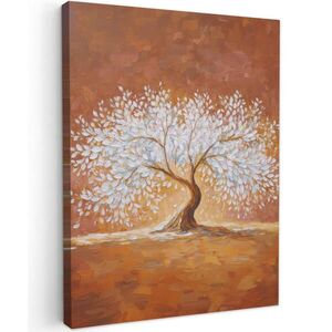 MuchoWow OBRAZ NA PLÁTNĚ Abstraktní - Strom - Bílý - Listy 30x40 cm obraz
