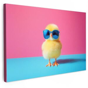MuchoWow OBRAZ NA PLÁTNĚ Chick - Sluneční brýle - modré 90x60 cm obraz