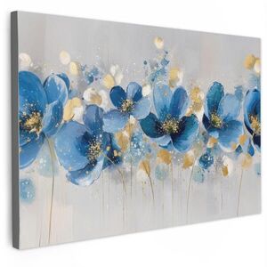 MuchoWow OBRAZ NA PLÁTNĚ Květiny - modrá - abstraktní 120x80 cm obraz