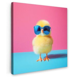 MuchoWow OBRAZ NA PLÁTNĚ Chick - Sluneční brýle - modré 20x20 cm obraz