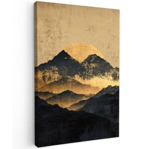 MuchoWow OBRAZ NA PLÁTNĚ Zlaté hory za svitu měsíce 60x90 cm obraz