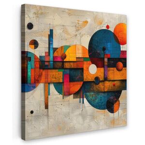 MuchoWow OBRAZ NA PLÁTNĚ Vintage - Moderní umění - Oranžová - Geometrické tvary 20x20 cm obraz
