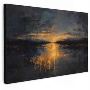 MuchoWow OBRAZ NA PLÁTNĚ Zlatý odraz na vodě 90x60 cm obraz