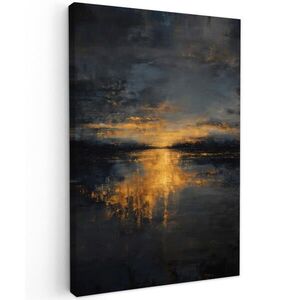 MuchoWow OBRAZ NA PLÁTNĚ Zlatý odraz na vodě 80x120 cm obraz