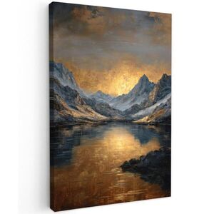 MuchoWow OBRAZ NA PLÁTNĚ Horská scenérie se zlatým západem slunce 80x120 cm obraz