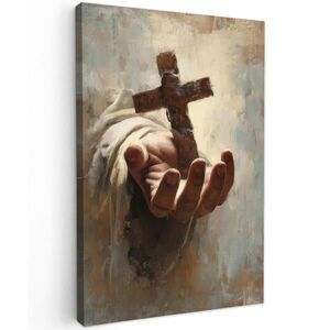 MuchoWow OBRAZ NA PLÁTNĚ Abstrakt - Cross - Hand - Christianity 20x30 cm obraz