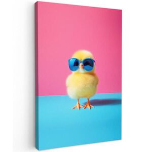 MuchoWow OBRAZ NA PLÁTNĚ Chick - Sluneční brýle - modré 60x90 cm obraz