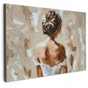 MuchoWow OBRAZ NA PLÁTNĚ Žena - malba - abstraktní - béžová - moderní 60x40 cm obraz