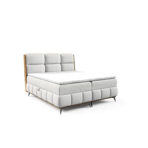 Home Collective BOXSPRINGOVÁ POSTEL s úložným prostorem a topperem 200x200 cm světle šedá obraz
