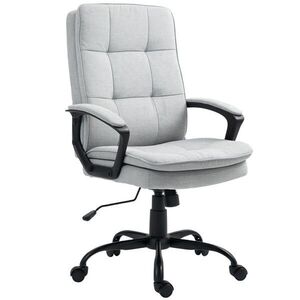 HOMCOM KANCELÁŘSKÁ ŽIDLE Ergonomická kancelářská židle s funkcí houpání, výškově nastavitelná, šedá obraz