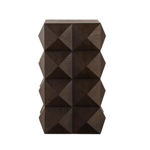 SHOPENTRA HNĚDÝ konferenční stolek, 60 cm, s reliéfním vzorem obraz