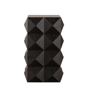 SHOPENTRA RETRO dřevěný konferenční stolek, černý, 60 cm obraz