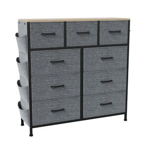 KOMODA se zásuvkami, kovový rám, skládací, úložná skříňka 100 cm obraz