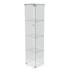 SHOPENTRA VITRÍNA 40x163cm s LED pásky, tvrzené bezpečnostní sklo, bílá, uzamykatelná obraz