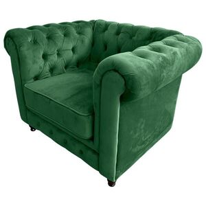 Xora KŘESLO CHESTERFIELD, textil, zelená, černá obraz
