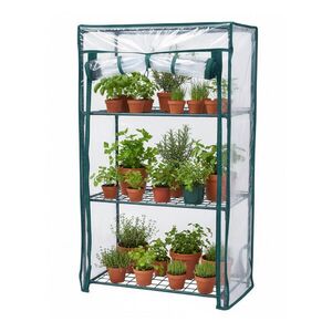 Relaxdays SKLENÍK Zelený Transparentní PVC fólie 80x46x24 cm 1ks obraz