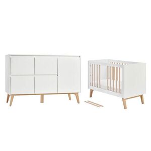 Petits-meubles POKOJ PRO MIMINKO 2DÍLNÝ Bílá a dřevo obraz