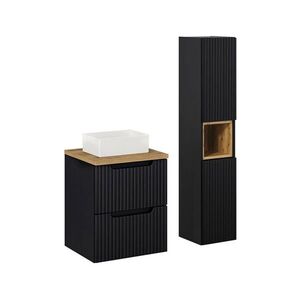 Petits-meubles KOUPELNOVÝ NÁBYTEK 50.4cm Riva 2er-Set Černá a dřevěná obraz