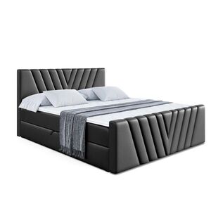 ALTDECOR AMERICKÁ postel ERNINA-Z – 140 × 200 cm – H4 – vysoce lesklá černá obraz