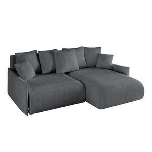 ALTDECOR ROHOVÁ SEDACÍ SOUPRAVA s otomanem vpravo ONESK-L -v1 216x177x72 tmavě šedý manšestr obraz