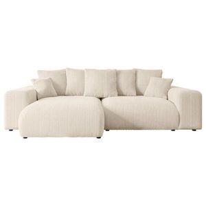 ALTDECOR ROHOVÁ SEDACÍ SOUPRAVA s otomanem vlevo ESKAR-L 266x176x72 šedohnědá, manšestr obraz