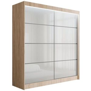 ALTDECOR ŠATNÍ SKŘÍŇ PEKA III s LED osvětlením – 200 cm – Sonoma dub | bílá obraz