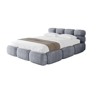 ALTDECOR ČALOUNĚNÁ POSTEL s úložným prostorem a lamelovým roštem, americká postel bez matrace – NOMA 140x200 šedá obraz