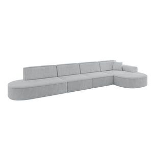 ALTDECOR ROHOVÁ SEDACÍ SOUPRAVA s otomanem vpravo MARI-L3 – 413 × 171 × 79 cm, šedý manšestr obraz