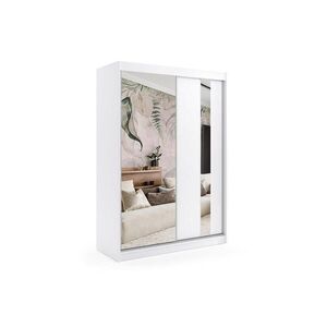 ALTDECOR ŠATNÍ SKŘÍŇ s zrcadlovými posuvnými dveřmi a hliníkovými lamelami – GRACE – 120 cm bílá obraz