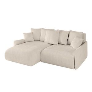 ALTDECOR ROHOVÁ SEDACÍ SOUPRAVA s otomanem vlevo ONESK-L -v1 216x177x72 béžový manšestr obraz