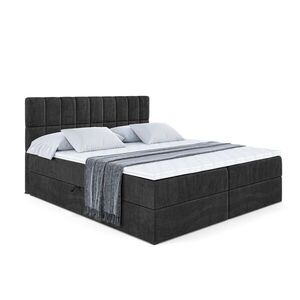 ALTDECOR AMERICKÁ postel s matrací H4 a lamelovým roštem – MIAMI – 200 x 200 cm – H4 – černá obraz