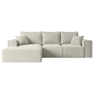 ALTDECOR ROHOVÁ SEDACÍ SOUPRAVA s funkcí lůžka a úložným prostorem SERRA-L-S – 266 x 161 x 87 cm, krémový manšestr obraz