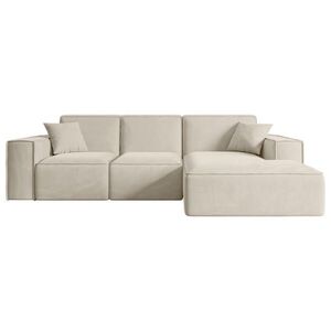 ALTDECOR ROHOVÁ SEDACÍ SOUPRAVA s otomanem vpravo SERRA-L – 266 × 169 × 80 cm, béžový velur obraz