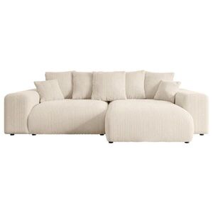 ALTDECOR ROHOVÁ SEDACÍ SOUPRAVA s otomanem vpravo ESKAR-L 266x176x72 šedohnědá, manšestr obraz