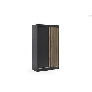 ALTDECOR ŠATNÍ SKŘÍŇ VILAN s lamelami – 120 cm – černá | dub wotan obraz