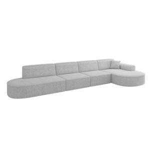ALTDECOR ROHOVÁ SEDACÍ SOUPRAVA s otomanem vpravo MARI-L3 – 413 × 171 × 79 cm, šedá látka obraz