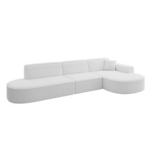 ALTDECOR ROHOVÁ SEDAČKA s otomanou vpravo MARI-L2 – 328 x 171 x 79 cm, bílá buklé obraz